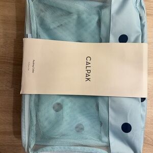 Calpak Aqua Blue Packing Cube Set with Navy Polka Dots